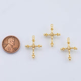 18K Gold PVD Cross charm - Tarnish Resistant