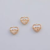 18K Gold PVD Heart bow ribbon charm - Tarnish Resistant