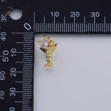 18K Gold PVD Wine Glass Martini Cup charm - Tarnish Resistant