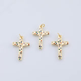 18K Gold PVD Cross Multicolor charm - Tarnish Resistant