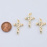 18K Gold PVD Cross Multicolor charm - Tarnish Resistant