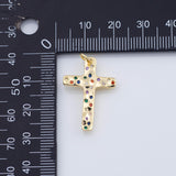 18K Gold PVD Cross Multicolor charm - Tarnish Resistant