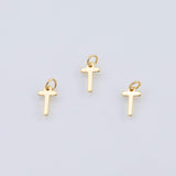 18K Gold PVD Plain Cross charm - Tarnish Resistant