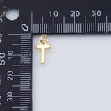 18K Gold PVD Plain Cross charm - Tarnish Resistant