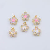 18K Gold PVD Flower Smile Face charm - Tarnish Resistant