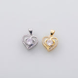 Halo Heart Charm 18K Gold PVD Ion Plated Tarnish Resistant