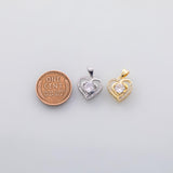 Halo Heart Charm 18K Gold PVD Ion Plated Tarnish Resistant