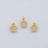Gold PVD Plated Bear Paw Charm Dog Wolf Bear Paws 10x13mm Animal Pet Charms Silver Charms Bracelet Necklace Pendant