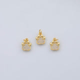 Gold PVD Plated Bear Paw Charm Dog Wolf Bear Paws 10x13mm Animal Pet Charms Silver Charms Bracelet Necklace Pendant