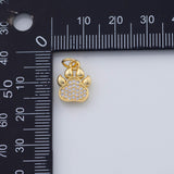 Gold PVD Plated Bear Paw Charm Dog Wolf Bear Paws 10x13mm Animal Pet Charms Silver Charms Bracelet Necklace Pendant