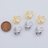 18K Gold PVD 22k Abstract Cat Charm 14x18mm Feminine Girl Cat Kitten Kitty Pendant Charms - Tarnish Resistant