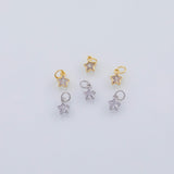 18K Gold PVD Dainty Star Charm Stars 6mm 22k Pendant Charms - Tarnish Resistant