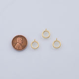 18K Gold PVD Circle charm plain ring charm 10mm charm 6x15mm 22k charms pendant charms - Tarnish Resistant