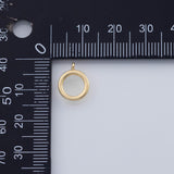 18K Gold PVD Circle charm plain ring charm 10mm charm 6x15mm 22k charms pendant charms - Tarnish Resistant