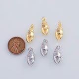 18K Gold PVD lobster claw charm 8x19mm crab claw crawfish pendant charms 22K - Tarnish Resistant