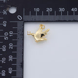 18K Gold PVD Dove charm 14x16mm flying bird pidgeon 22k charms pendant charms - Tarnish Resistant
