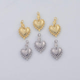 18K Gold PVD Heart charm 20x28mm 22k pendant charms - Tarnish Resistant
