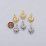 18K Gold PVD Heart charm 20x28mm 22k pendant charms - Tarnish Resistant