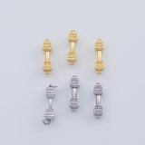 18K Gold PVD dumbbell charm 5x20mm dumbbells dumb bell workout exercise weightlifting super strong charms - Tarnish Resistant