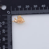18K Gold PVD 22k snail charm 10x16mm snails pendant charms - Tarnish Resistant
