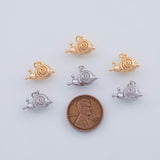 18K Gold PVD 22k snail charm 10x16mm snails pendant charms - Tarnish Resistant