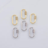 18K Gold PVD LOVE Carabiner Screw Clasp 14x26mm 22k Pendant Charms - Tarnish Resistant