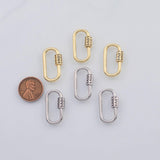 18K Gold pvd LOVE Carabiner Screw Clasp 14x26mm 22k Pendant Charms - Tarnish Resistant