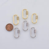 18K Gold PVD LOVE Carabiner Screw Clasp 14x26mm 22k Pendant Charms - Tarnish Resistant