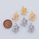 18K Gold PVD 22k girl flower charm 21x14mm pendant charms - Tarnish Resistant