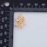 18K Gold PVD 22k girl flower charm 21x14mm pendant charms - Tarnish Resistant