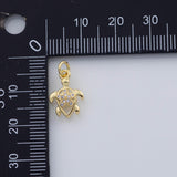 18K Gold PVD Sea Turtle Charm 10x14mm Pendant Charms 22K - Tarnish Resistant