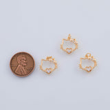 18K Gold PVD 22k girl cat charm kitty kitten 13x13mm pendant charms - Tarnish Resistant