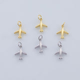 18K Gold PVD Airplane charm 11x14mm 22k charms pendant charms - Tarnish Resistant