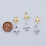 18K Gold PVD Airplane charm 11x14mm 22k charms pendant charms - Tarnish Resistant