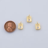 18K Gold PVD Passport Charm 7x12mm Travel Vacation 22k Charms Pendant Charms - Tarnish Resistant