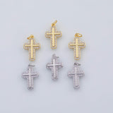 18K Gold PVD Cross Charm 12x19mm 22k Pendant Charms - Tarnish Resistant