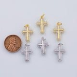 18K Gold PVD Cross Charm 12x19mm 22k Pendant Charms - Tarnish Resistant