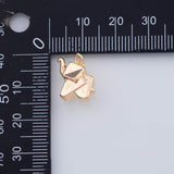 18K Gold PVD 22k 3D Origami Elephant Charm Pendant Charms - Tarnish Resistant