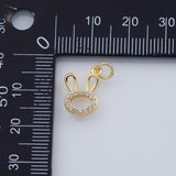 18K Gold PVD Rabbit charm bunny 10x14mm 22k charms pendant charms - Tarnish Resistant