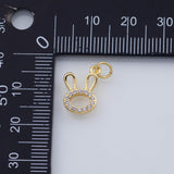 18K Gold PVD Rabbit charm bunny 10x14mm 22k charms pendant charms - Tarnish Resistant