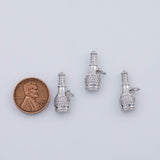 18K Gold PVD champagne bottle wine bottle 8x21mm charm drop charm pendant, e350 - Tarnish Resistant