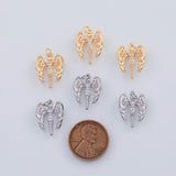 18K Gold PVD 22k Angel Charm Angel Wings 13x17mm Pendant Charms - Tarnish Resistant