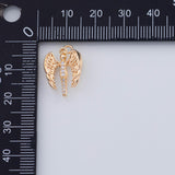18K Gold PVD 22k Angel Charm Angel Wings 13x17mm Pendant Charms - Tarnish Resistant