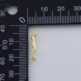 18K Gold PVD Wave Connector 2x21mm 22k Charms Pendant Charms - Tarnish Resistant