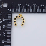 18K Gold pvd Horseshoe charm 14x17mm black horse shoe 22k pendant charms - Tarnish Resistant