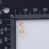 18K Gold PVD 22k snake charm 12x8mm pendant charms - Tarnish Resistant