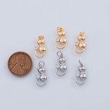 18K Gold PVD 22k cat charm kitty kitten 8x16mm pendant charms - Tarnish Resistant