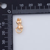 18K Gold PVD 22k cat charm kitty kitten 8x16mm pendant charms - Tarnish Resistant