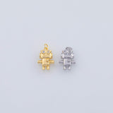 18K Gold PVD robot charm 14x10mm pendant charms - Tarnish Resistant