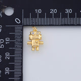 18K Gold PVD robot charm 14x10mm pendant charms - Tarnish Resistant
